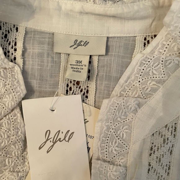 J. Jill Ivory Lace Detail Blouse - Picture 4 of 5
